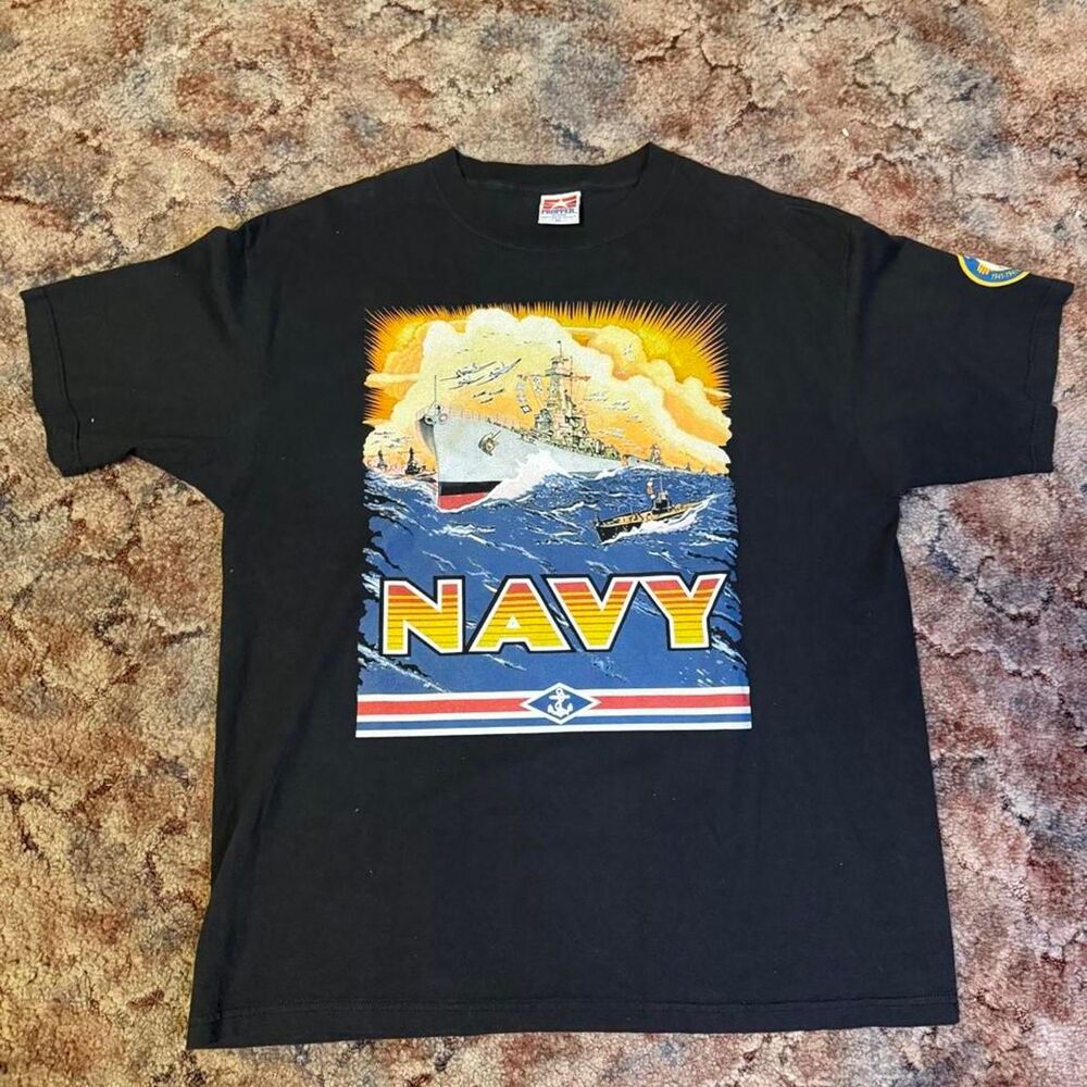 Vintage 1995 Navy US Graphic Tee Size XL Men's Army Service Members
